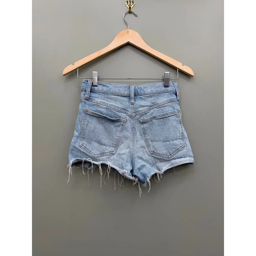 Madewell The Perfect Jean Short Size 24 High Rise Distressed Cut Off Denim